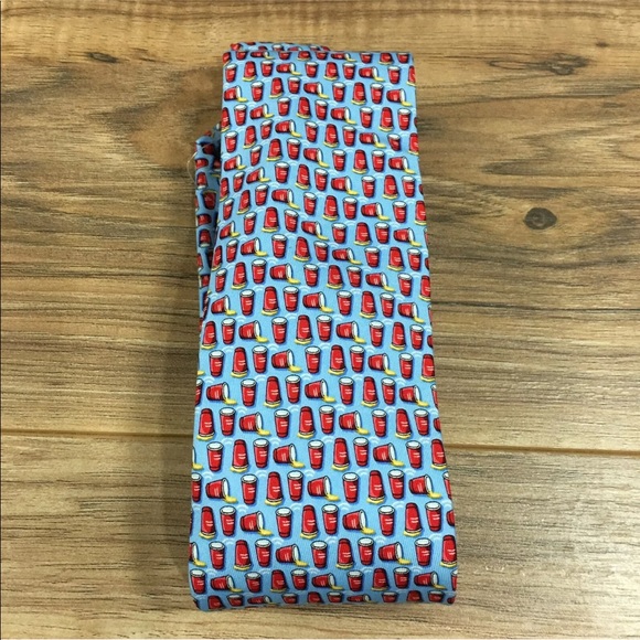 <SOLD>VINEYARD VINES MENS SOLO FLIP CUP SILK TIE NEW - Picture 2 of 4